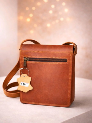 Leather shoulder bag new with multiple compartments