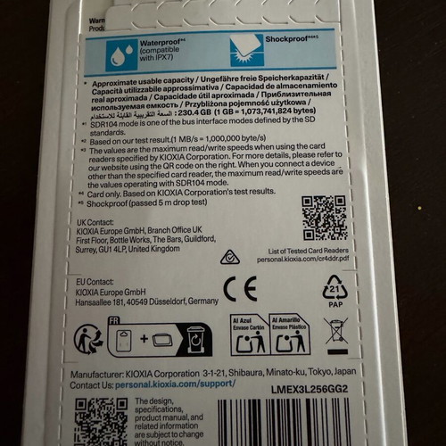 Kioxia microSDXC 256GB U3 V30 A2 UHS-I 160MB/s καινούργιο με αντάπτορα