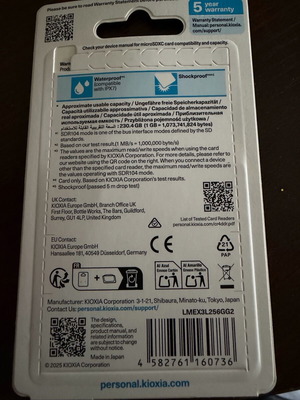 Kioxia microSDXC 256GB U3 V30 A2 UHS-I 160MB/s καινούργιο με αντάπτορα