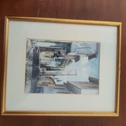 Watercolors by H. Christodoulidis, pack of 4, like new, framed