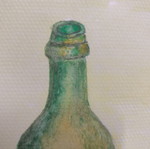 Watercolor painting new, bottle