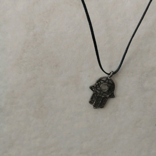Adjustable necklace new, black and silver