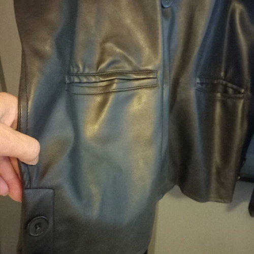 Classic black leather men jacket like new, XL size, made in Turkey