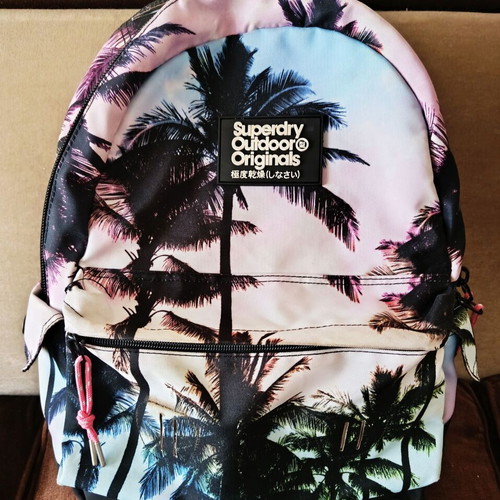 Superdry Outdoor backpack like new, pink and turquoise
