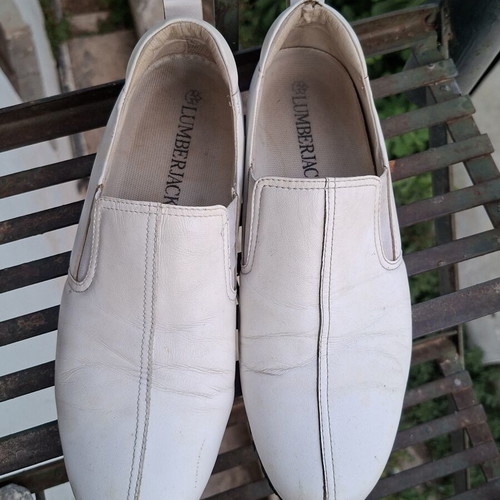 Lumberjack white leather slip-on loafers men's used size 42