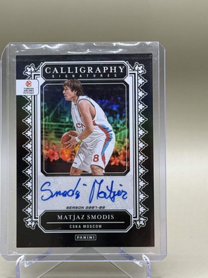 Matjaž Smodiš Calligraphy Signatures Panini EuroLeague card like new