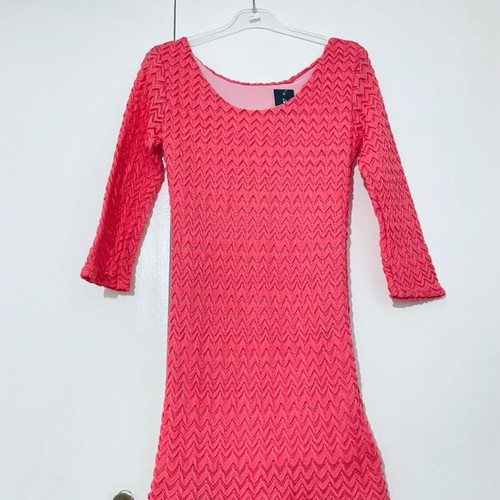 Knitted embroidered dress new, XS or S, pink, short and tight