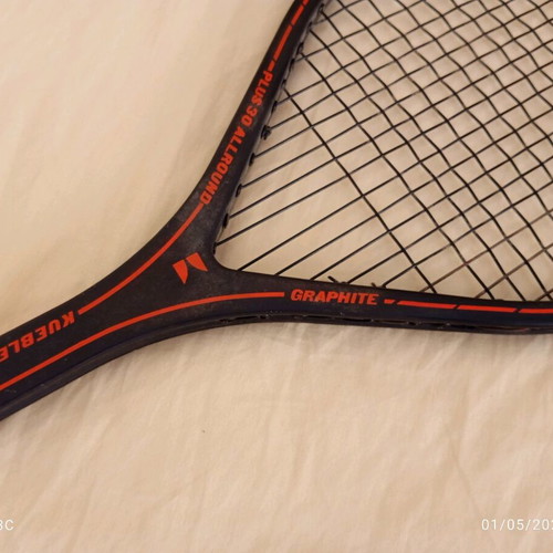 Kuebler plus 30 all round graphite tennis racket used, 1980s