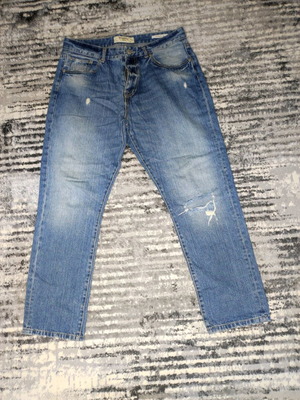 Men's denim pants used, size XL, blue
