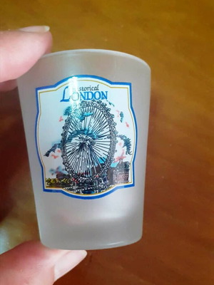 Historical London Frosted Shot Glass like new