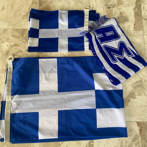 Scarf and 2 Greek flags like new, fabric with rings