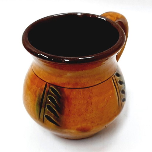 Small glazed ceramic pot handpainted, like new, Bulgaria
