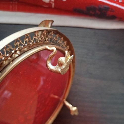 Vintage ashtrays used, ornate design