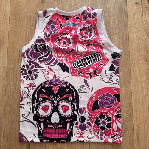 Zwish Skull Mesh Basketball Tank Top XS like new, colorful Y2K streetwear