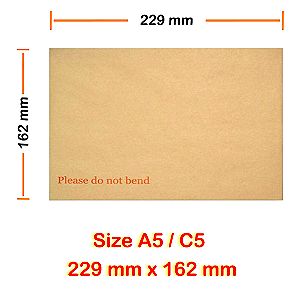 1265 Pieces of A5 Size Manila Hard Backed Envelopes Please Do Not Bend