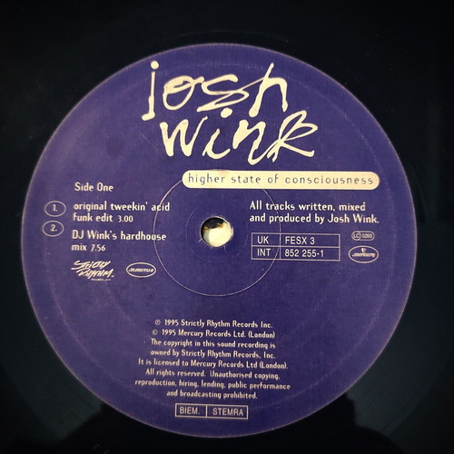 Josh Wink Higher State Of Consciousness 12'' vinyl maxi single used