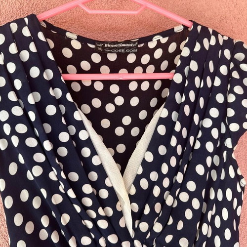 Cocktail dress Rinascimento wrap style with polka dots like new