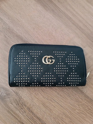 Women's wallet new with double zipper black and gold