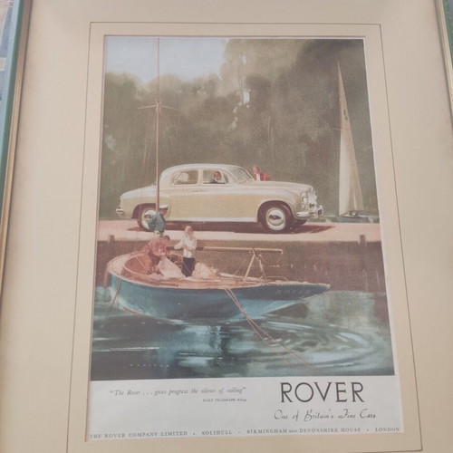 Rover Car Vintage Advertisement Frame used, 39.5x49.5 cm