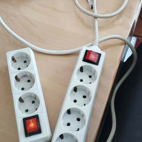 Power strips used, pack of 2 with switch, 3 and 4 outlets