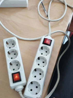 Power strips used, pack of 2 with switch, 3 and 4 outlets