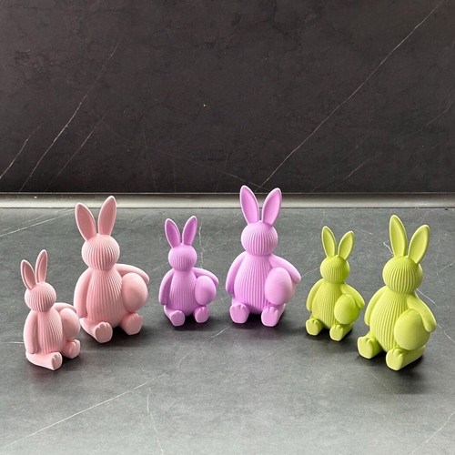 Easter decorative bunnies new set of 2 in lilac, pink, green colors