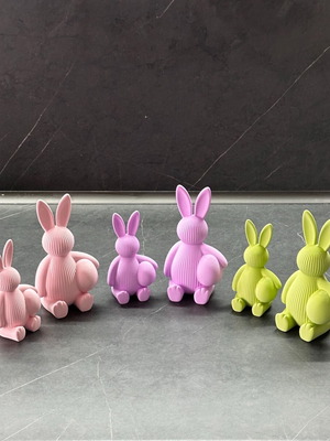 Easter decorative bunnies new set of 2 in lilac, pink, green colors