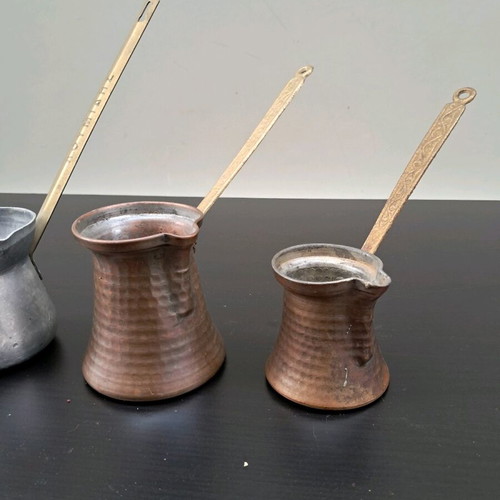 Old coffee brikia set of 3, like new, one authentic Loumidis