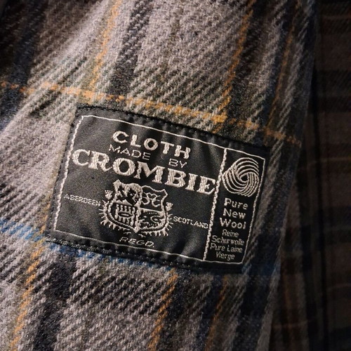 Wool men's coat Crombie used, size 58R6, herringbone pattern
