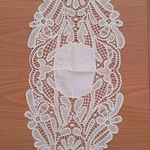Set of 2 handmade lace table runners beige like new