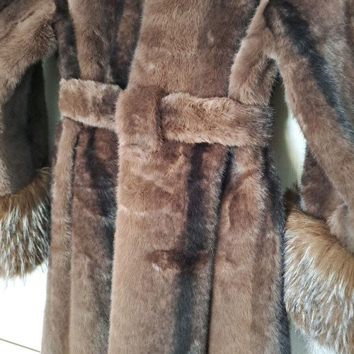 Fur coat brown new ecological quality one size