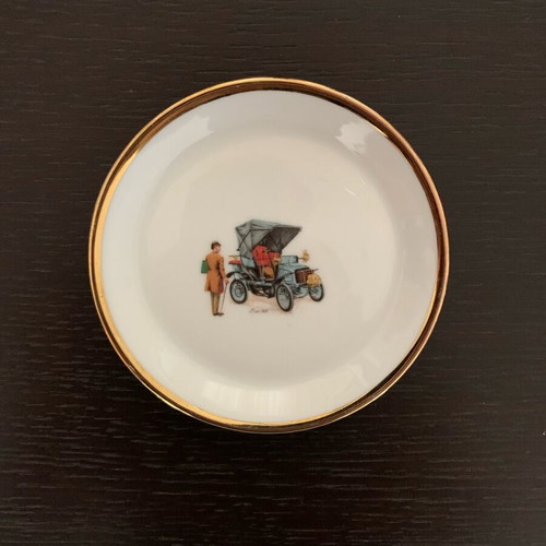 Porcelain decorative plates Schirnding Bavaria like new with car illustrations