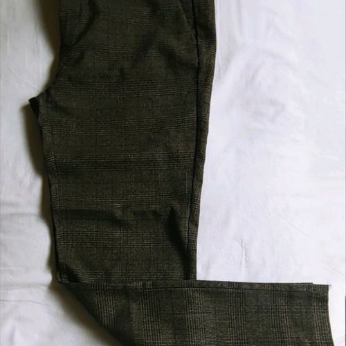 Zara checked pants size M used, grey-blue