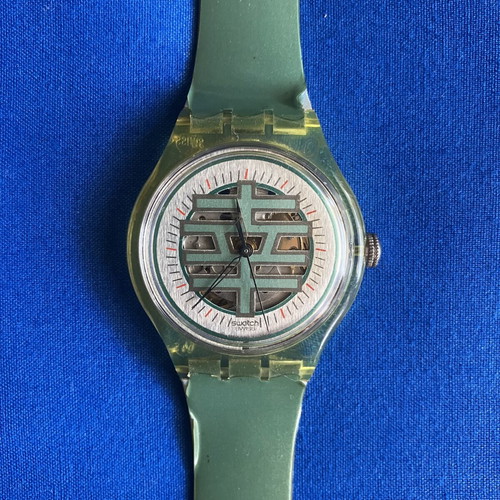 Swatch automatic wristwatch, light green