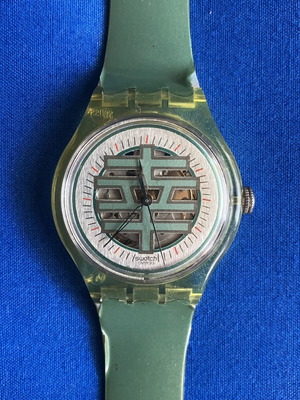 Swatch automatic wristwatch, light green