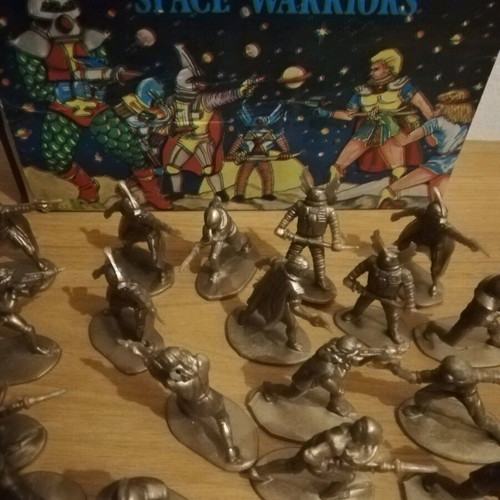 Solpa rare Greek space warrior figures used, set of 24 with box