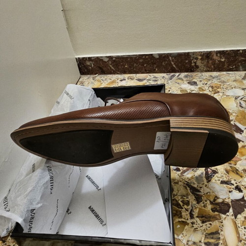 Leather shoes size 45, brown moccasins