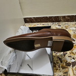 Leather shoes size 45, brown moccasins