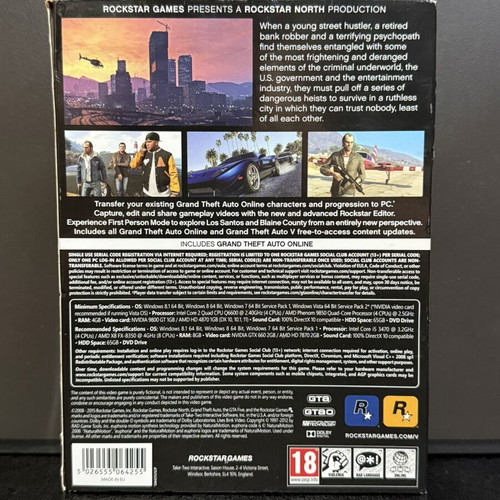 Grand Theft Auto V PC Big Box with 7 discs and art