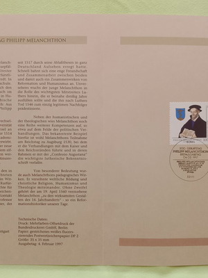 German 1997 stamp with Bonn first day cover postmark