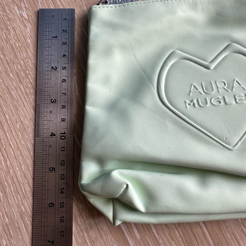 Mugler parfums small light green cosmetic pouch new