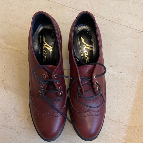 Mark Milan leather ankle boots burgundy like new, size 37