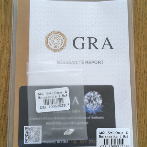 Moissanite 1.00ct Marquise Cut D Color GRA Certified new