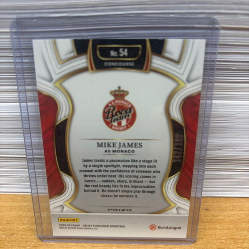 2025-26 Panini Select EuroLeague Mike James Red Prizm Concourse card new