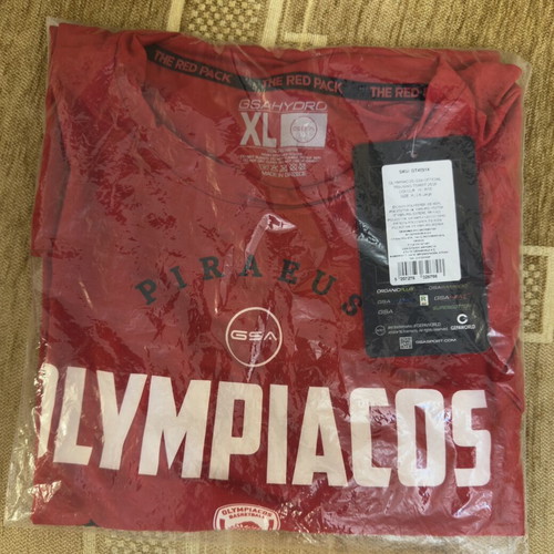 Olympiacos BC Tech Training T-Shirt XL new authentic