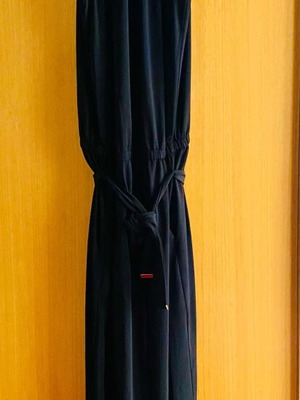 Jumpsuit new, black, size 42 with gold studs and sculpted shoulders