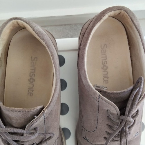 Samsonite Suede Casual Shoes Size 41 Like New Gray Brown