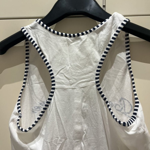 Mayoral sleeveless top like new, white with blue retro print