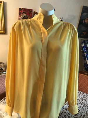 Vintage blouse A-Style yellow, long sleeve, new