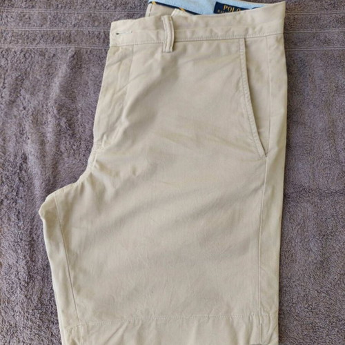 Ralph Lauren Bedford stretch straight fit chinos shorts 9" white and beige, size 33